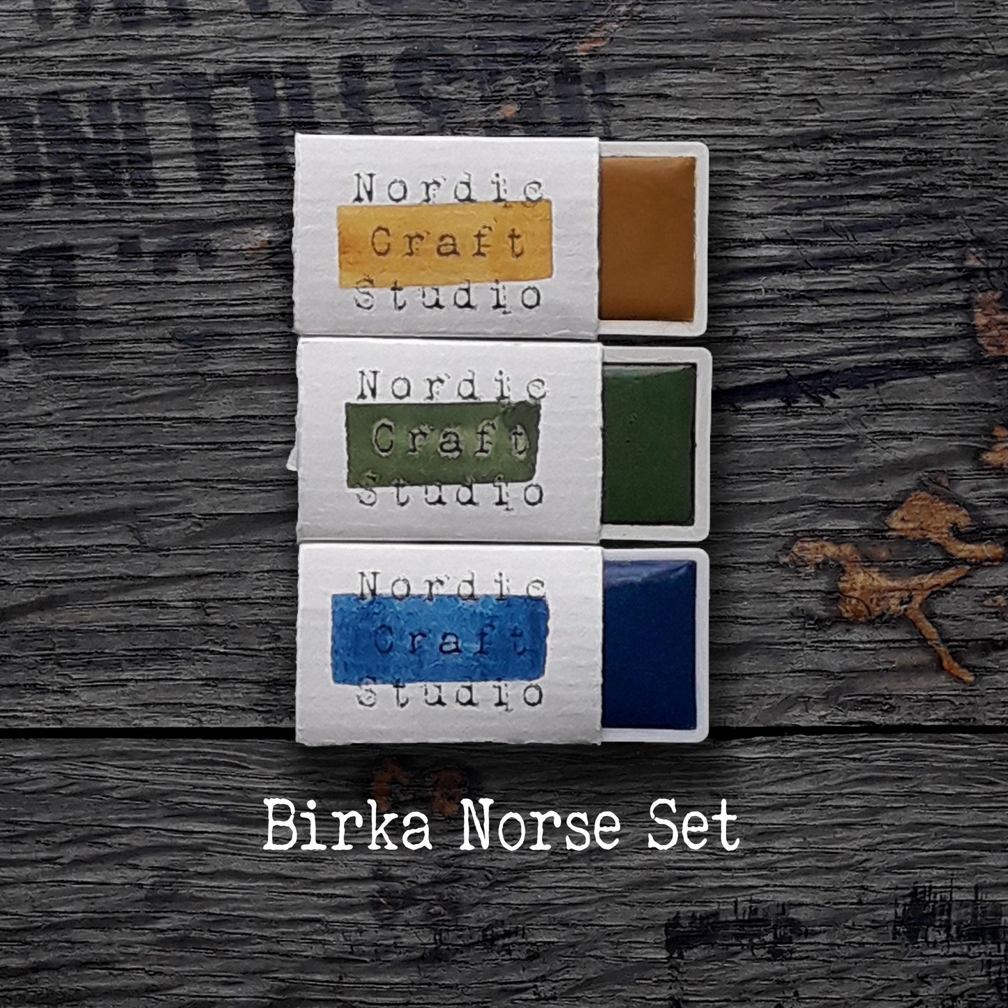 Birka Norse Set - Handmade Watercolor Paints of Artist Quality in Half and Full Pans