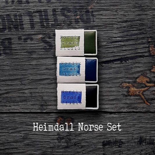 Heimdall Norse Set - Handmade Watercolor Paints of Artist Quality in Half and Full Pans