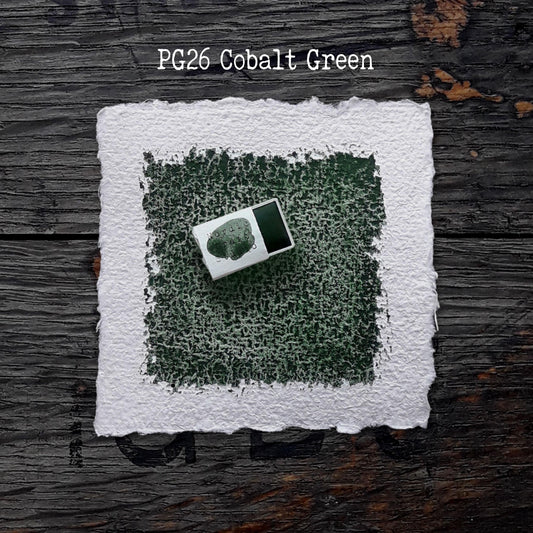 PG26 Verde Cobalto - Acuarela artesanal de calidad artística en medias y pastillas completas