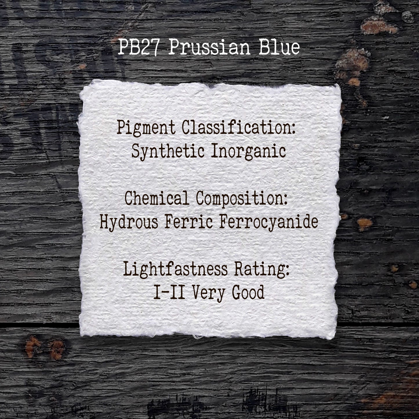 PB27 Prussian Blue - Handmade Watercolour Paint of Professional Artist Quality