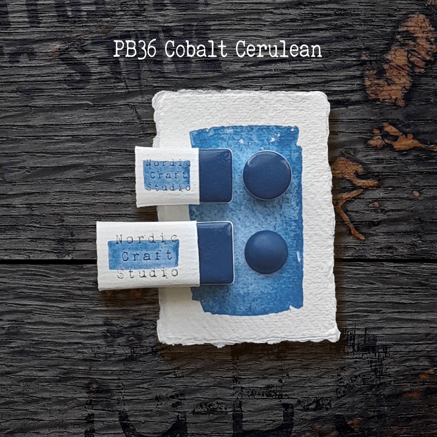 PB36 Cobalt Cerulean - Handmade Watercolor Paint of Artist Quality in Half and Full Pans