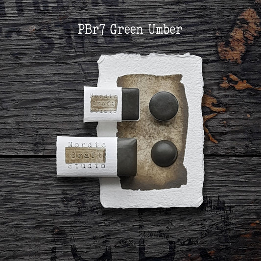 PBr7 Green Umber - Handmade Watercolour Paint of Professional Artist Quality