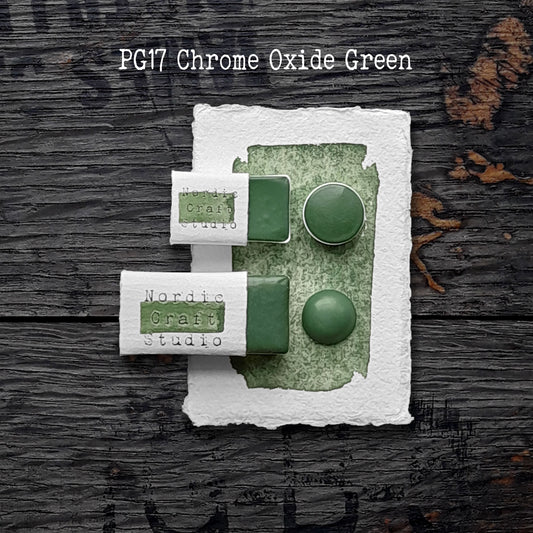 PG17 Chrome Oxide Green - Handmade Watercolour Paint of Professional Artist Quality