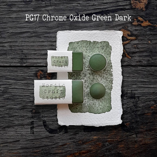 PG17 Chrome Oxide Green Dark - Handmade Watercolour Paint of Professional Artist Quality