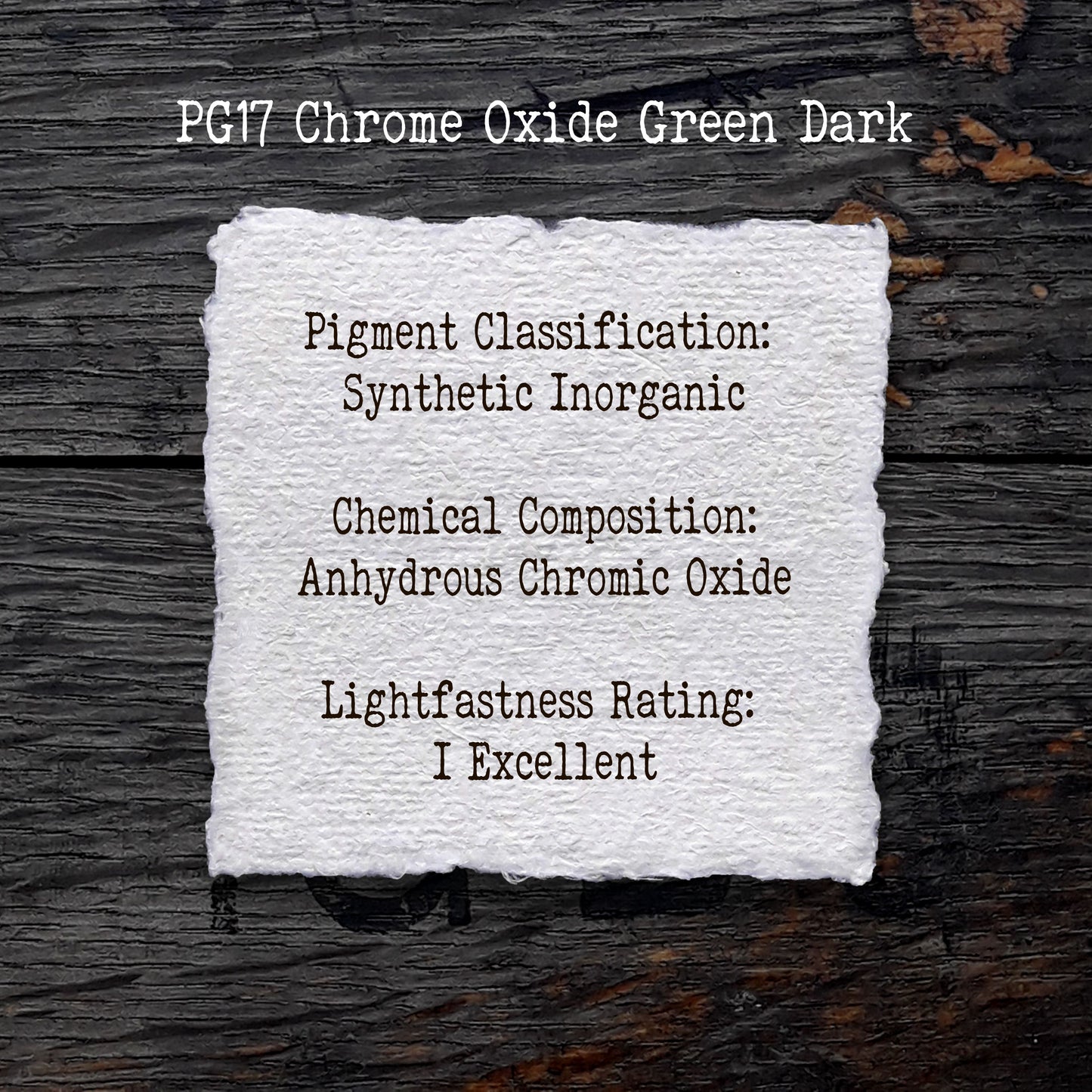 PG17 Chrome Oxide Green Dark - Handmade Watercolour Paint of Professional Artist Quality