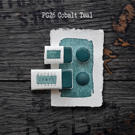 PG26 Cobalt Teal - Handmade Watercolour Paint of Professional Artist Quality