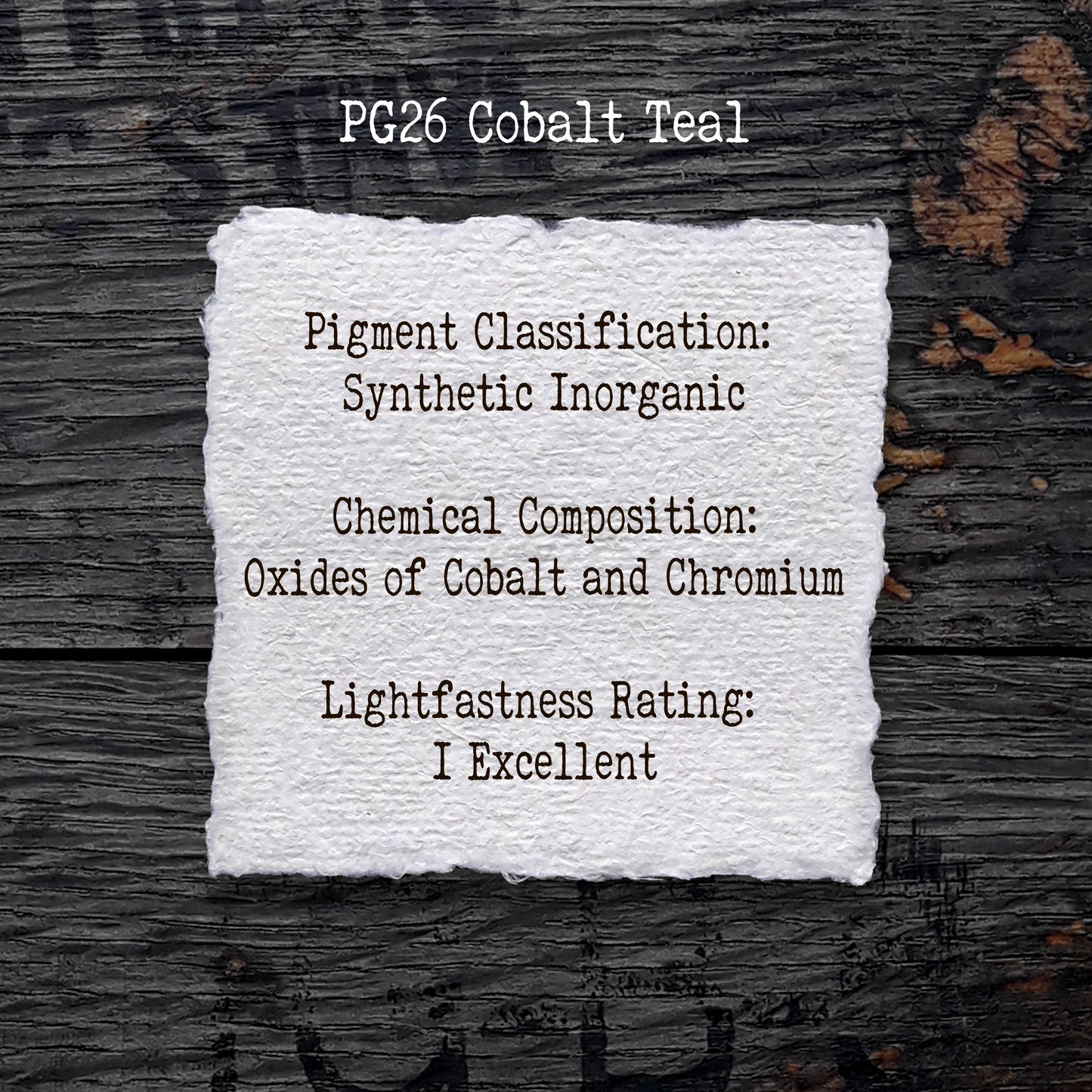 PG26 Cobalt Teal - Handmade Watercolour Paint of Professional Artist Quality