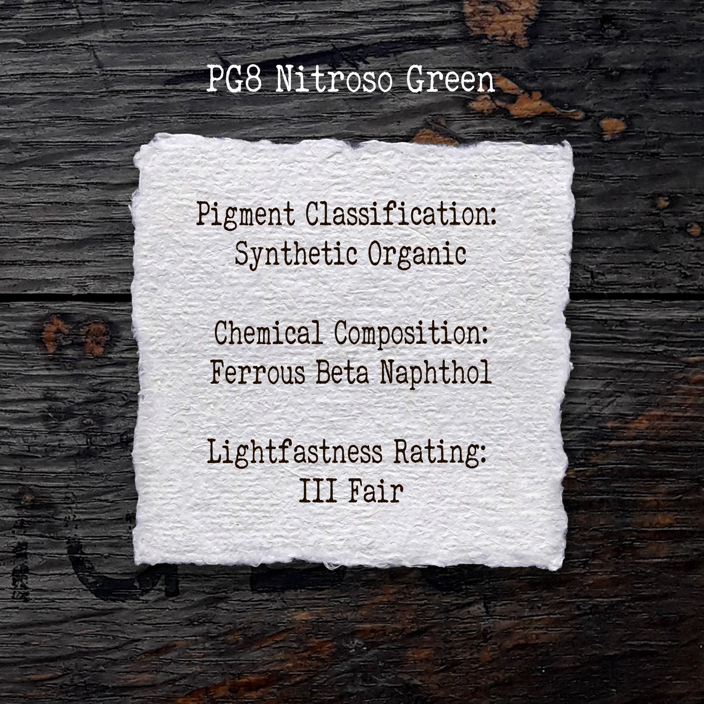 PG8 Nitroso Green - Handmade Watercolour Paint of Professional Artist Quality