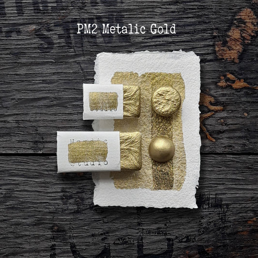 PM2 Metallic Gold - Handmade Watercolour Paint of Professional Artist Quality | NordicCraftStudio