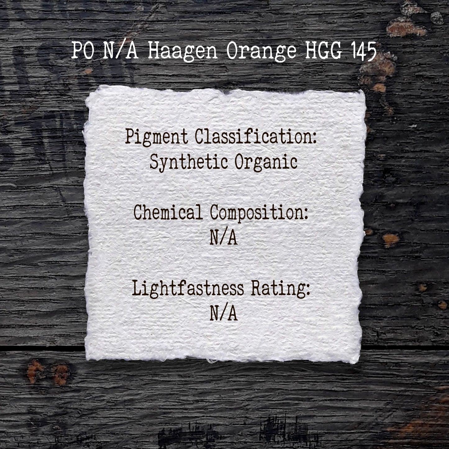 PO N/A Haagen Orange HGG 145 - Handmade Watercolour Paint of Professional Artist Quality
