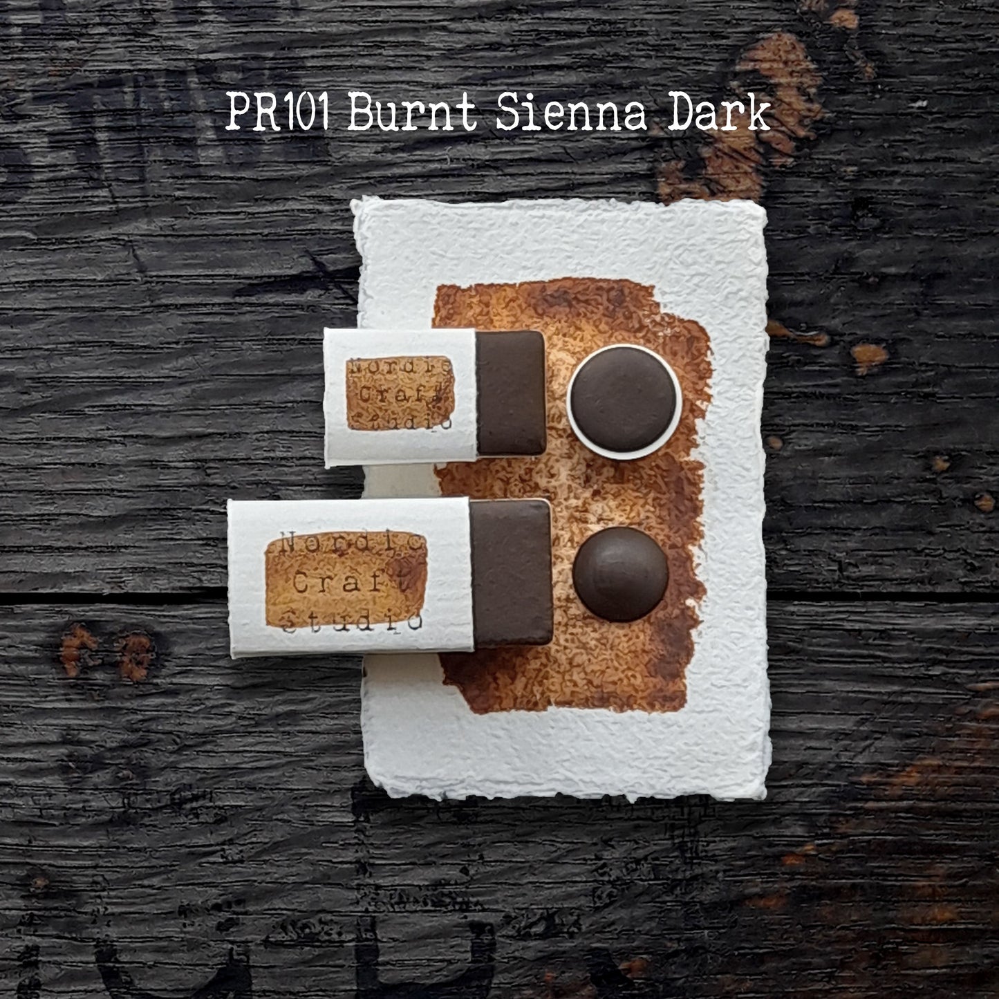PR101 Burnt Sienna Dark - Handmade Watercolour Paint of Professional Artist Quality | NordicCraftStudio