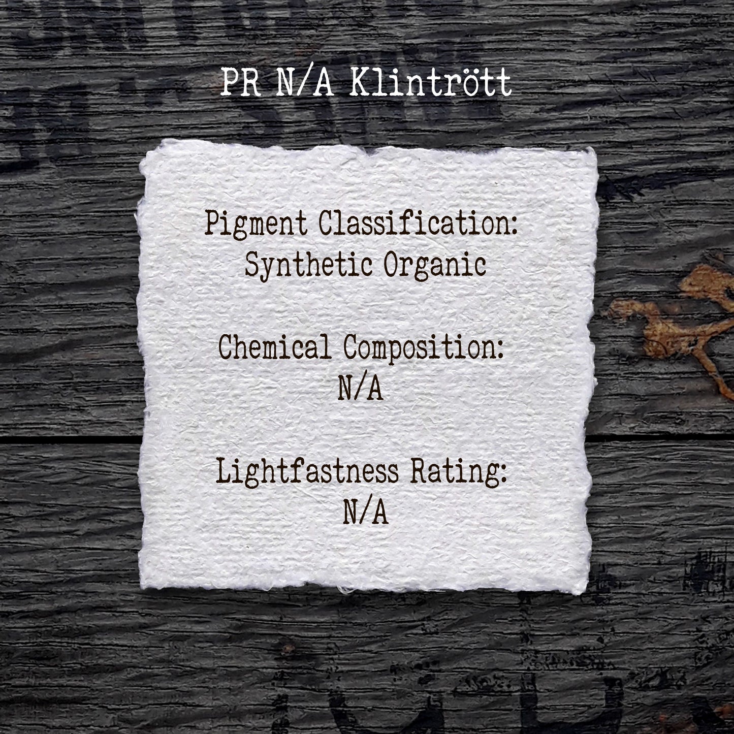 PR N/A Klintrött - Handmade Watercolour Paint of Professional Artist Quality