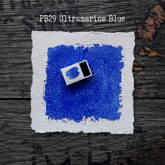 PB29 Ultramarine Blue - Handmade Watercolor Paint of Artist Quality in Half and Full Pans
