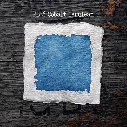 PB36 Cobalt Cerulean - Handmade Watercolor Paint of Artist Quality in Half and Full Pans